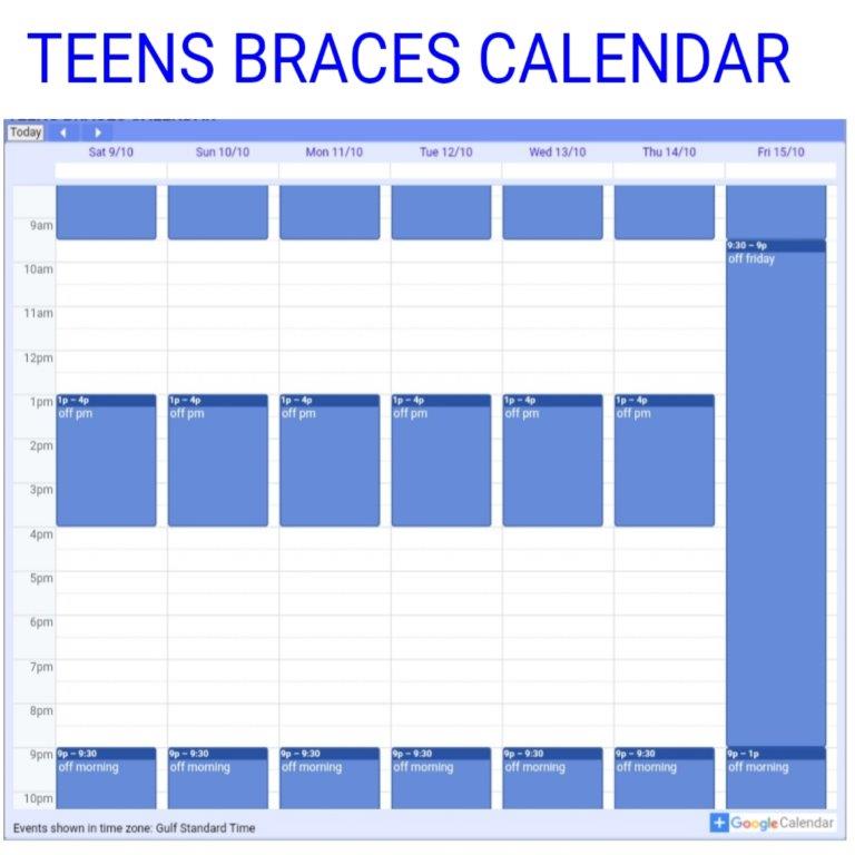 Braces Calendar